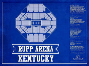 14" x 11" / Unframed Cutler West Kentucky Wildcats - Rupp Arena Seating Chart - College Basketball Blueprint Team Color Art