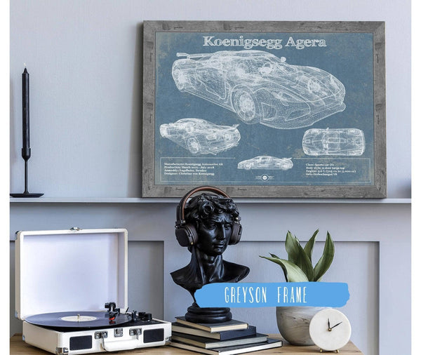 Cutler West Koenigsegg Agera Blueprint Patent Race Car Print