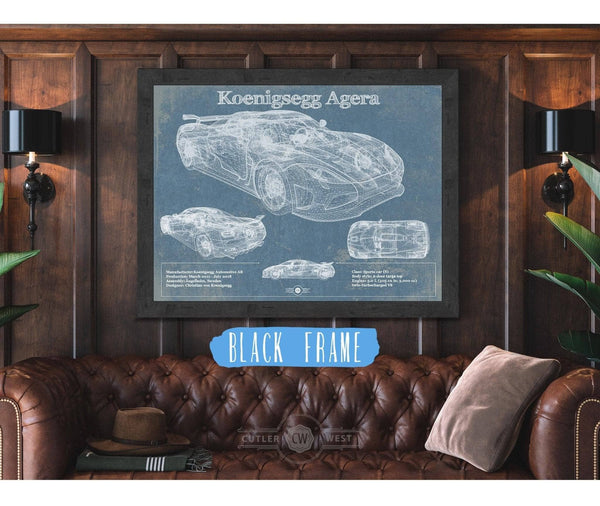 Cutler West Koenigsegg Agera Blueprint Patent Race Car Print