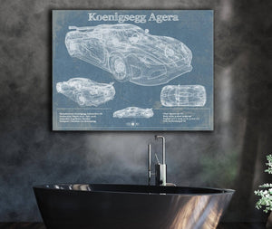 Cutler West Koenigsegg Agera Blueprint Patent Race Car Print