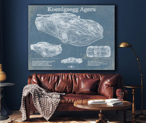 Cutler West Koenigsegg Agera Blueprint Patent Race Car Print