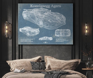 Cutler West Koenigsegg Agera Blueprint Patent Race Car Print