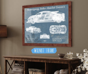 Cutler West Koenigsegg Jesko Absolut 2020 Blueprint Patent Race Car Print