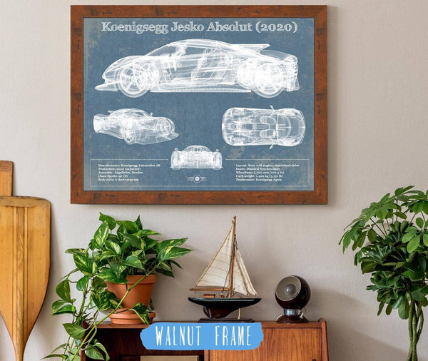 Cutler West Koenigsegg Jesko Absolut 2020 Blueprint Patent Race Car Print