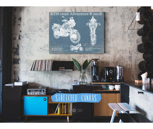 Cutler West KTM 1090 Adventure R 2018 Blueprint Motorcycle Patent Print