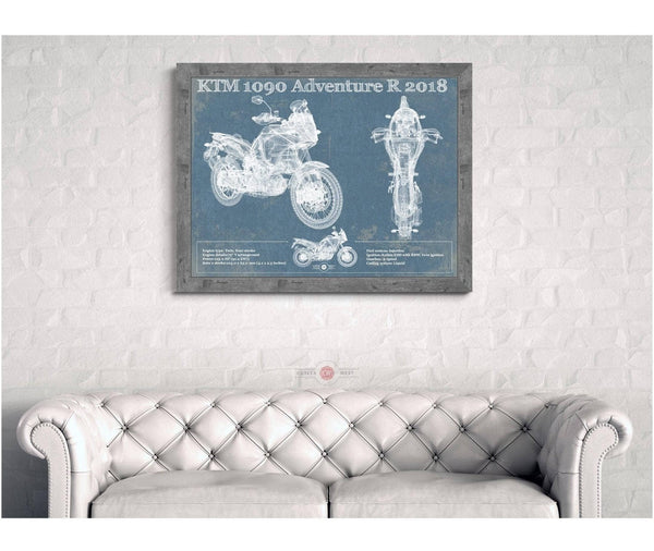 Cutler West KTM 1090 Adventure R 2018 Blueprint Motorcycle Patent Print