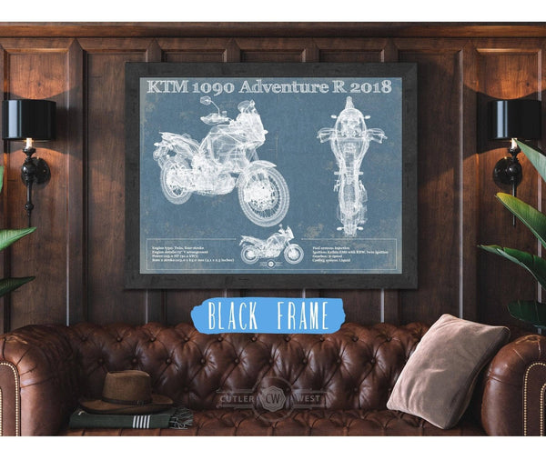 Cutler West KTM 1090 Adventure R 2018 Blueprint Motorcycle Patent Print
