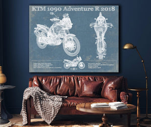 Cutler West KTM 1090 Adventure R 2018 Blueprint Motorcycle Patent Print