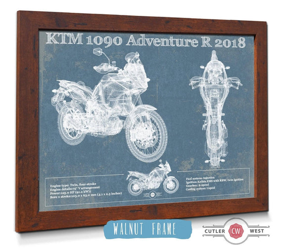 Cutler West KTM 1090 Adventure R 2018 Blueprint Motorcycle Patent Print
