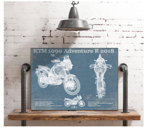 Cutler West KTM 1090 Adventure R 2018 Blueprint Motorcycle Patent Print