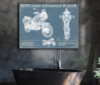 Cutler West KTM 1090 Adventure R 2018 Blueprint Motorcycle Patent Print
