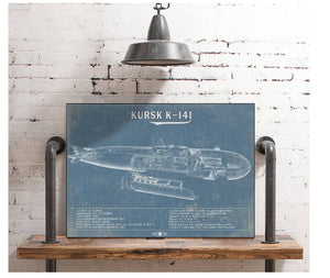 Cutler West Kursk K-141 Russian Submarine  Vintage Maritime Print