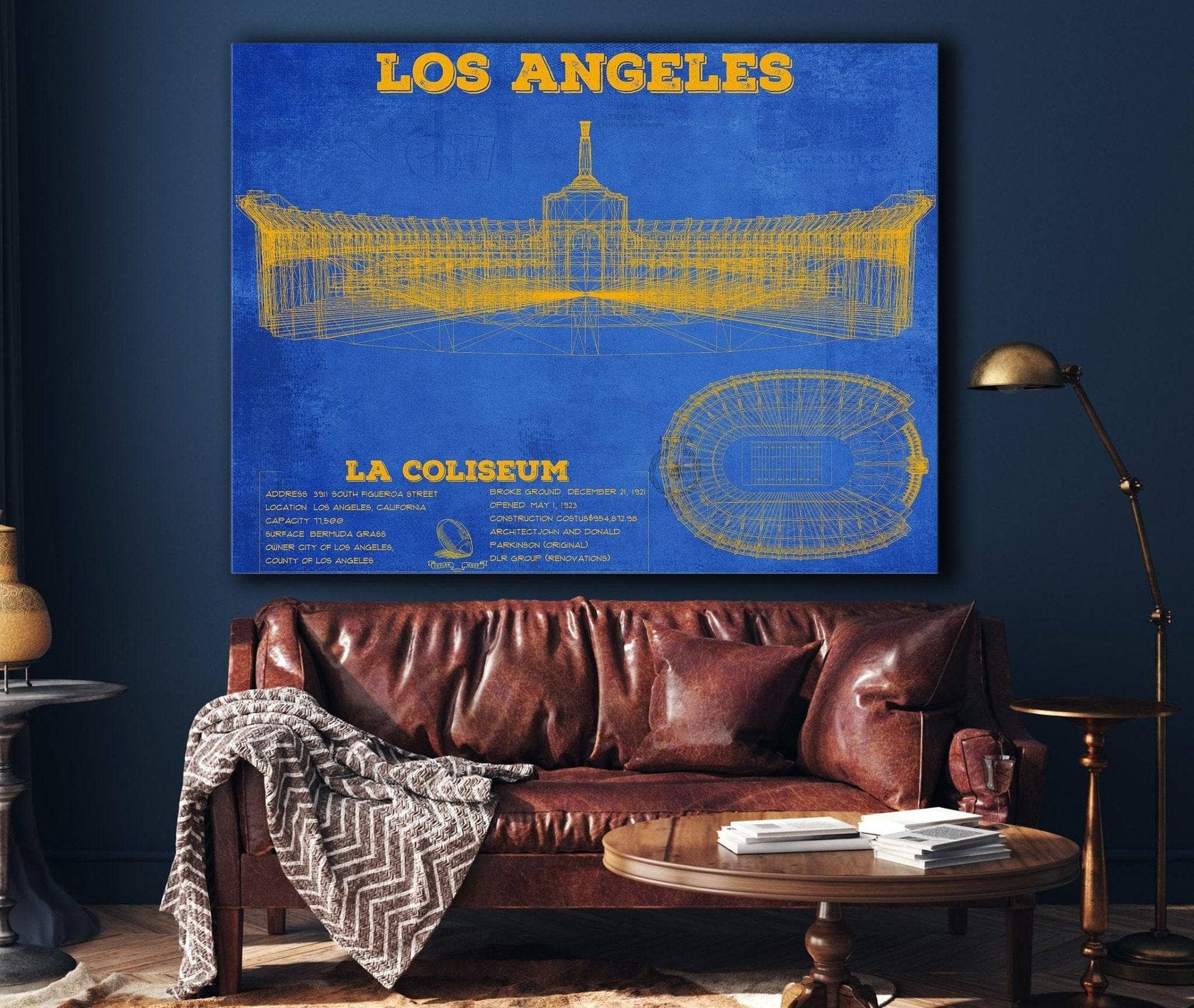 Cutler West Los Angeles Rams LA Coliseum Seating Chart - Vintage Football Print