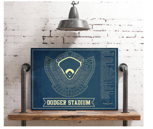 Cutler West LA Dodgers Stadium Seating Chart - Vintage Baseball Fan Print