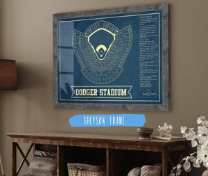 Cutler West LA Dodgers Stadium Seating Chart - Vintage Baseball Fan Print