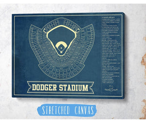 Cutler West LA Dodgers Stadium Seating Chart - Vintage Baseball Fan Print