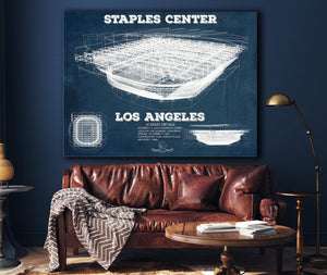 Cutler West LA Lakers - Staples Center Vintage Blueprint NBA Basketball NBA Print