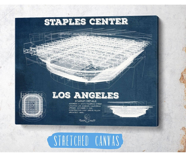 Cutler West LA Lakers - Staples Center Vintage Blueprint NBA Basketball NBA Print