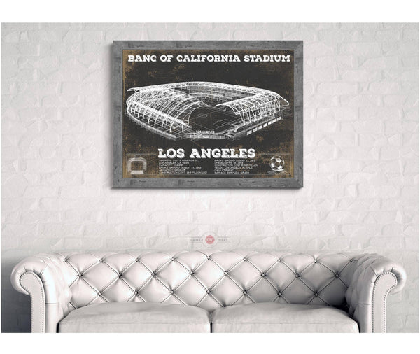 14" x 11" / Greyson Frame Cutler West LAFC - Vintage Banc of California Stadium MLS Soccer Print