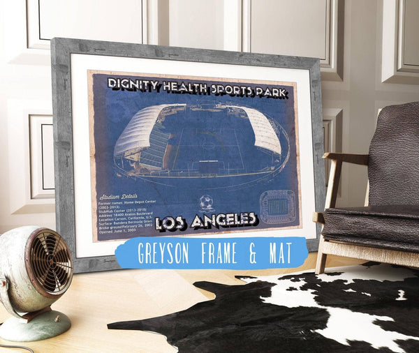 14" x 11" / Greyson Frame & Mat Cutler West LAFC Vintage Banc of California Stadium MLS Soccer Print