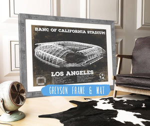 14" x 11" / Greyson Frame & Mat Cutler West LAFC - Vintage Banc of California Stadium MLS Soccer Print