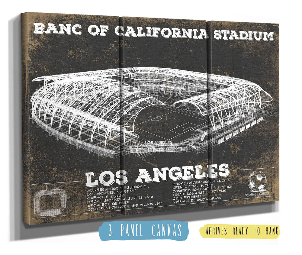 14" x 11" / Stretched Canvas Wrap Cutler West LAFC - Vintage Banc of California Stadium MLS Soccer Print
