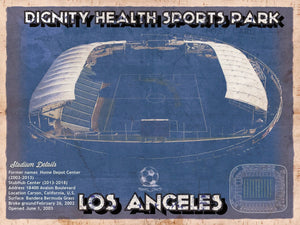 14" x 11" / Unframed Cutler West LAFC Vintage Banc of California Stadium MLS Soccer Print