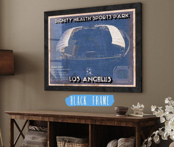 20" x 16" / Black Frame Cutler West LAFC Vintage Banc of California Stadium MLS Soccer Print