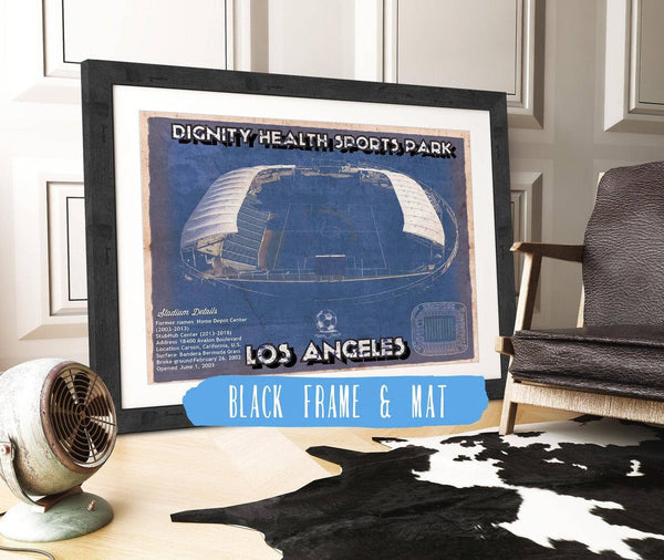 20" x 16" / Black Frame & Mat Cutler West LAFC Vintage Banc of California Stadium MLS Soccer Print