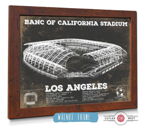 20" x 16" / Walnut Frame Cutler West LAFC - Vintage Banc of California Stadium MLS Soccer Print