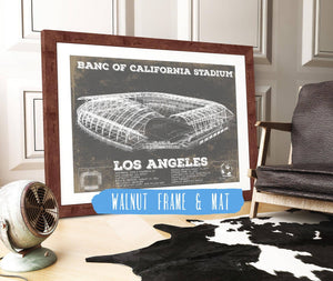20" x 16" / Walnut Frame & Mat Cutler West LAFC - Vintage Banc of California Stadium MLS Soccer Print