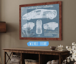 Cutler West Lamborghini Gallardo Vintage Blueprint Auto Print