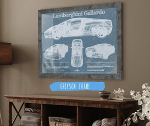Cutler West Lamborghini Gallardo Vintage Blueprint Auto Print