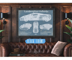 Cutler West Lamborghini Gallardo Vintage Blueprint Auto Print