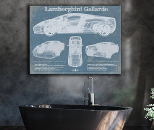 Cutler West Lamborghini Gallardo Vintage Blueprint Auto Print