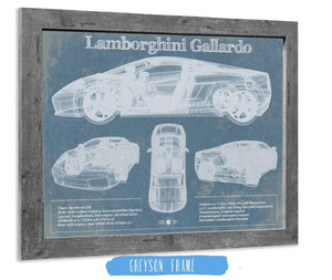 14" x 11" / Greyson Frame Cutler West Lamborghini Gallardo Vintage Blueprint Auto Print