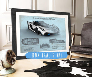 Cutler West Lamborghini Sc20 Blueprint Vintage Auto Print