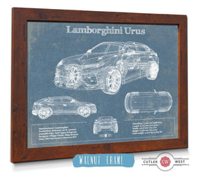 Cutler West Lamborghini Urus 2019 Vintage Blueprint Auto Print