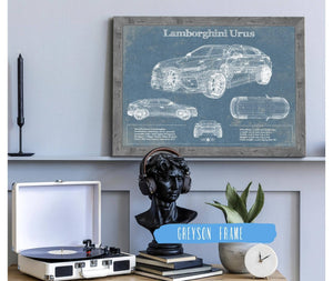 Cutler West Lamborghini Urus 2019 Vintage Blueprint Auto Print