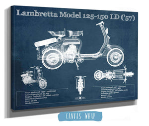 Cutler West Lambretta Model 125 150 LD ('57) Vintage Blueprint Motorcycle Print