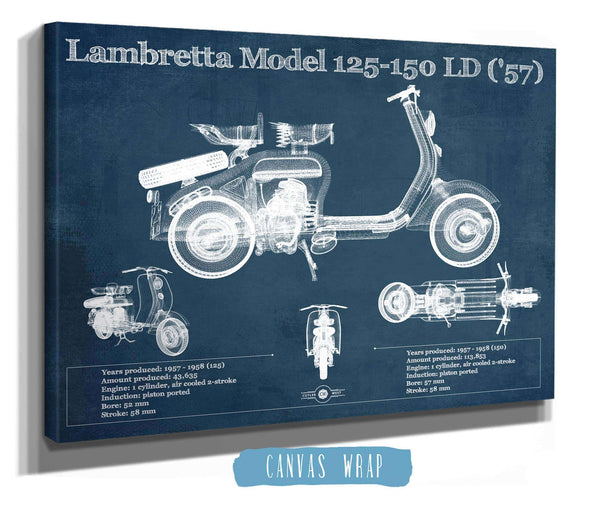 Cutler West Lambretta Model 125 150 LD ('57) Vintage Blueprint Motorcycle Print