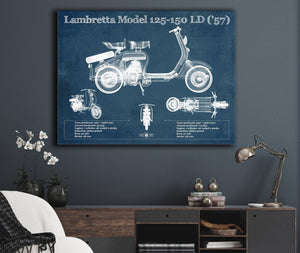 Cutler West Lambretta Model 125 150 LD ('57) Vintage Blueprint Motorcycle Print
