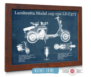 Cutler West Lambretta Model 125 150 LD ('57) Vintage Blueprint Motorcycle Print
