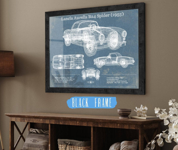 Cutler West Lancia Aurelia B24 Spider (1955) Blueprint Vintage Auto Print