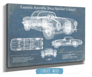 Cutler West Lancia Aurelia B24 Spider (1955) Blueprint Vintage Auto Print