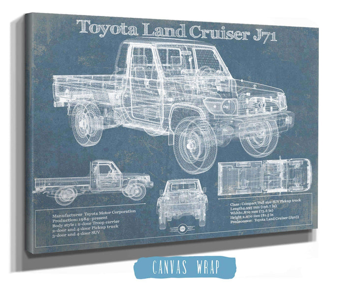 Cutler West Toyota Collection Toyota Land Cruiser J71 Blueprint Vintage Auto Print