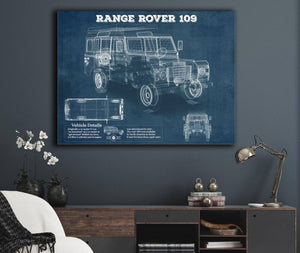 Cutler West Land Rover 109 Vintage Blueprint Auto Print