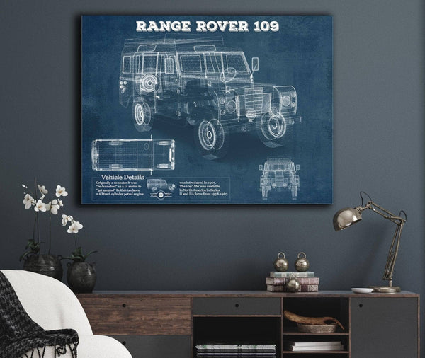 Cutler West Land Rover 109 Vintage Blueprint Auto Print