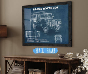 20" x 16" / Black Frame Cutler West Land Rover 109 Vintage Blueprint Auto Print