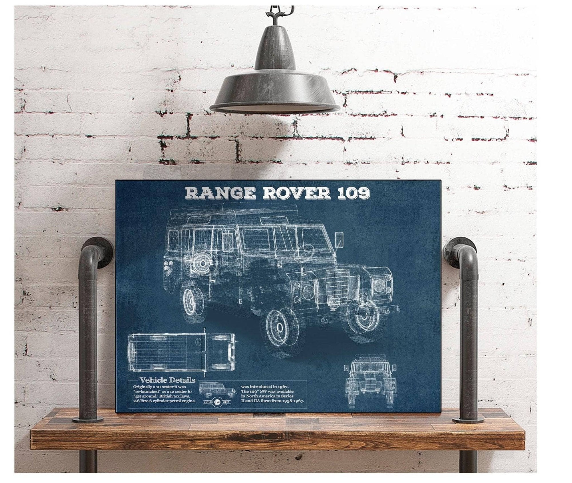 Cutler West Land Rover Collection Land Rover 109 Vintage Blueprint Auto Print
